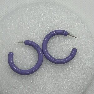 Chic Lavender Purple Hoop Earrings
